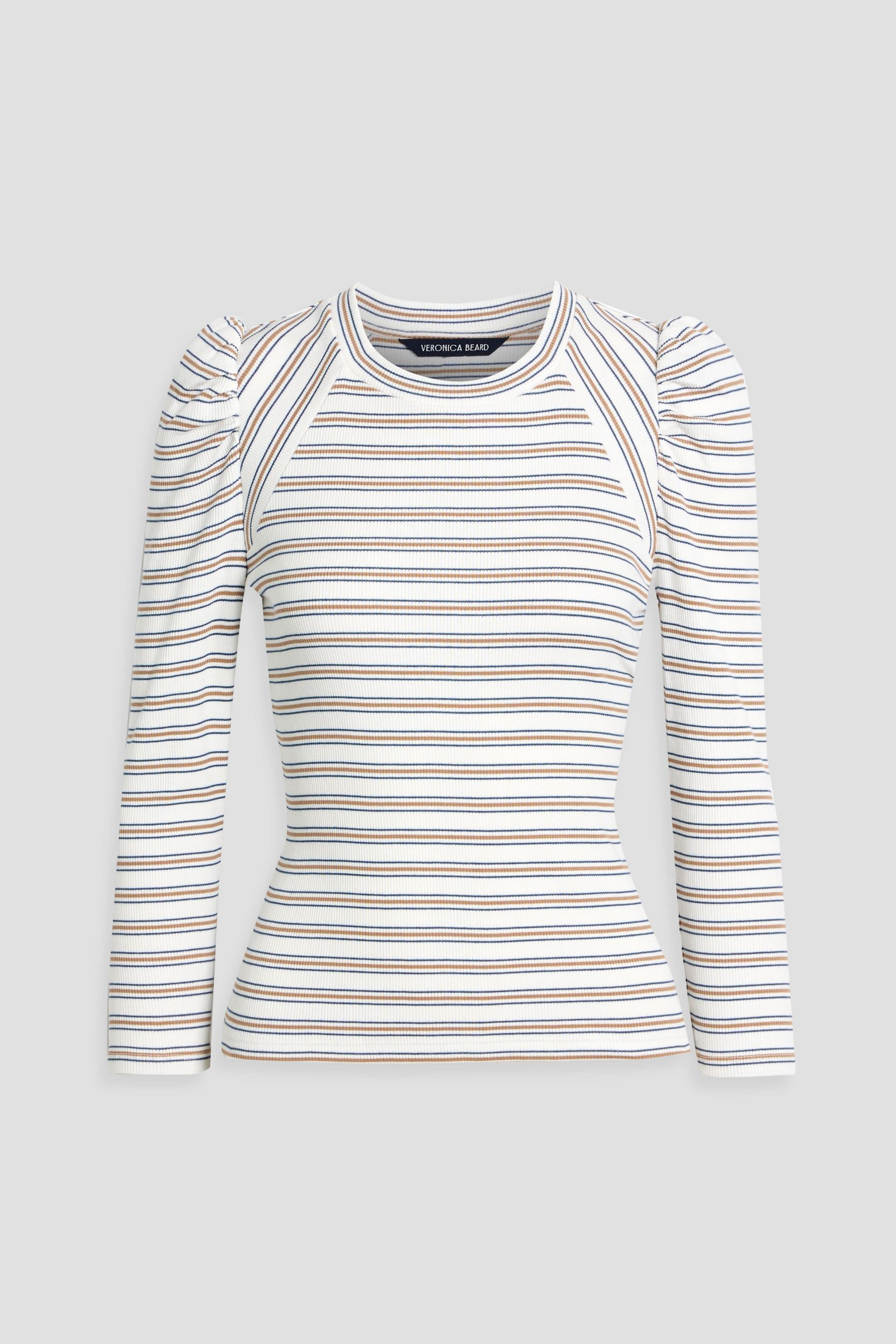 Veronica Beard Delano striped cotton-blend top