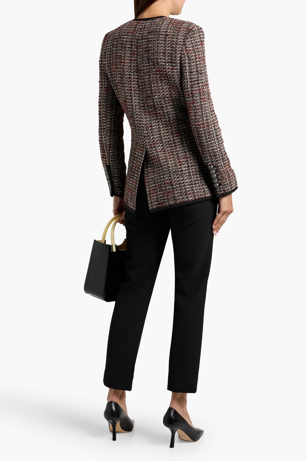 VERONICA BEARD Watkins Dickey Jacke aus Tweed aus einer Baumwollmischung mit Metallic-Effekt