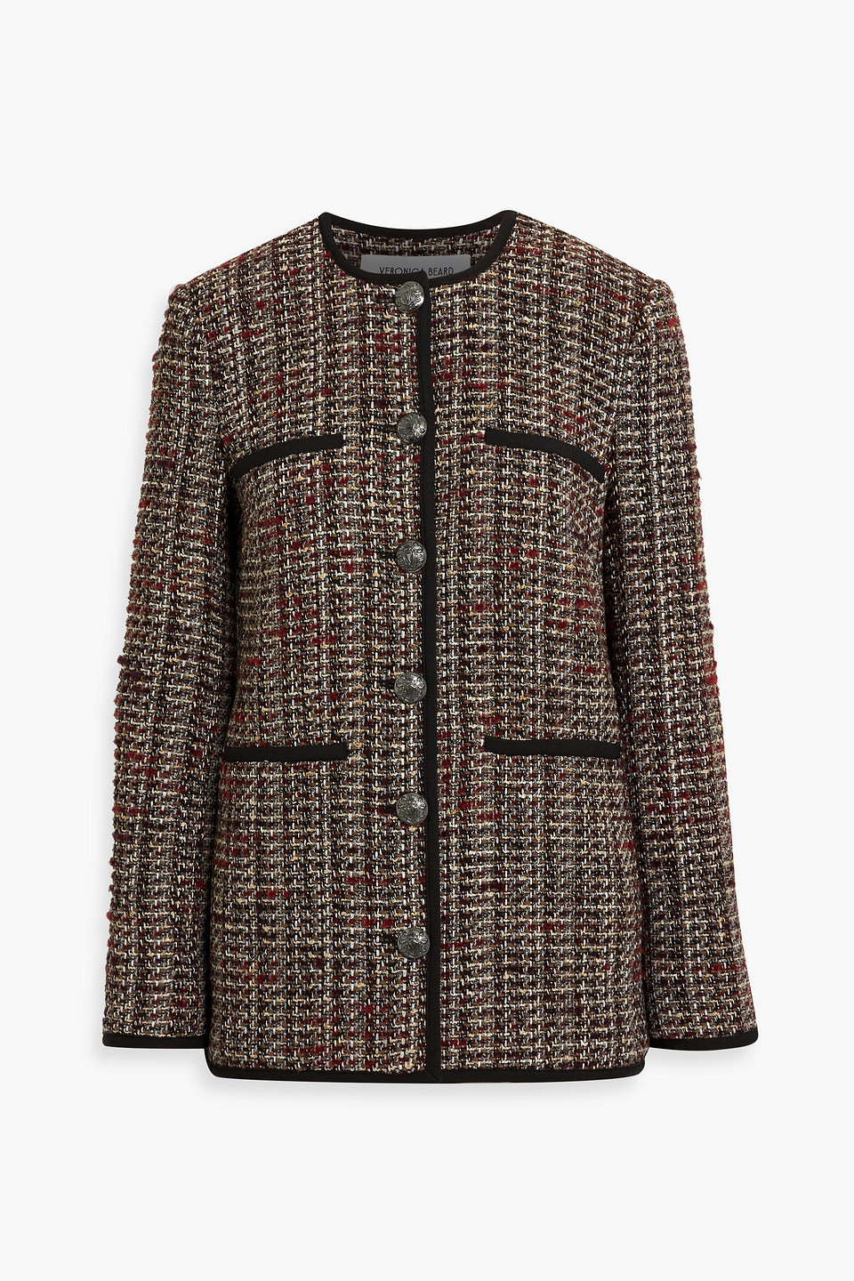 Veronica Beard Watkins Dickey Jacke Aus Tweed Aus Einer Baumwollmischung Mit Metallic-effekt In Brown