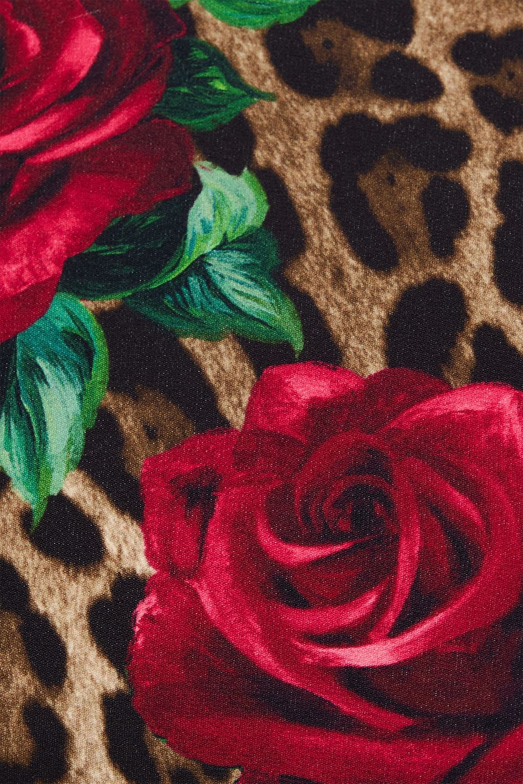DOLCE&GABBANA ストレッチクレープ トップス ラッフル付き プリント入り