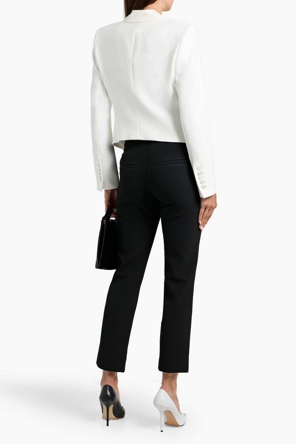 Veronica Beard Stila Crepe Slim-leg Pants In Black