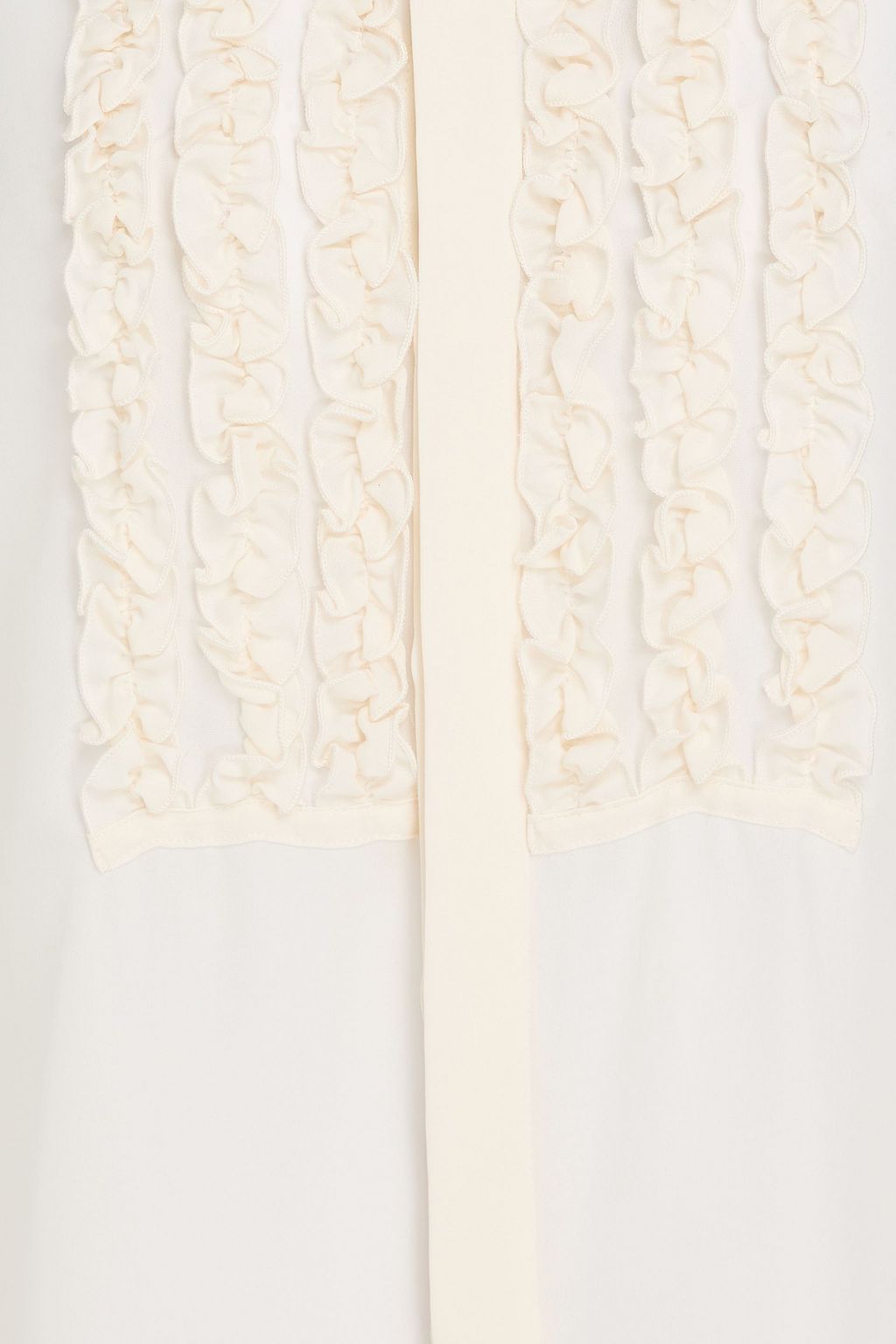 NILI LOTAN シルククレープデシン シャツ ラッフル付き