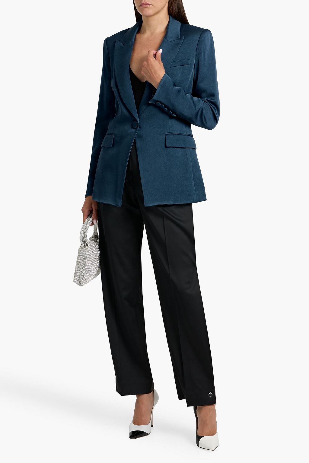 VERONICA BEARD Long and Lean Dickey satin-crepe blazer