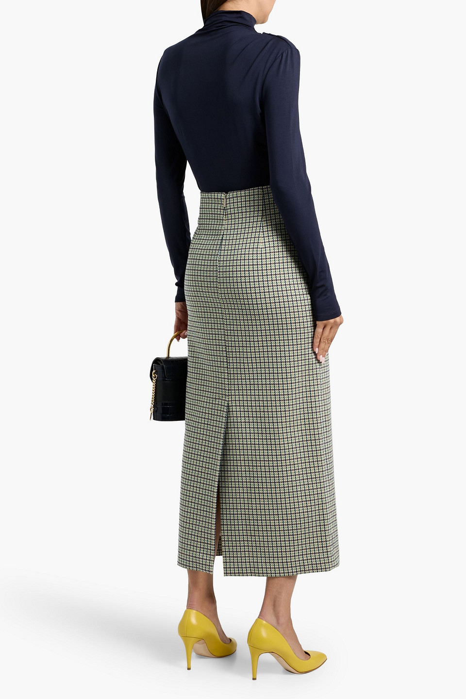 Veronica Beard Mylie Ruched Lyocell-blend Jersey Turtleneck Top In Blue