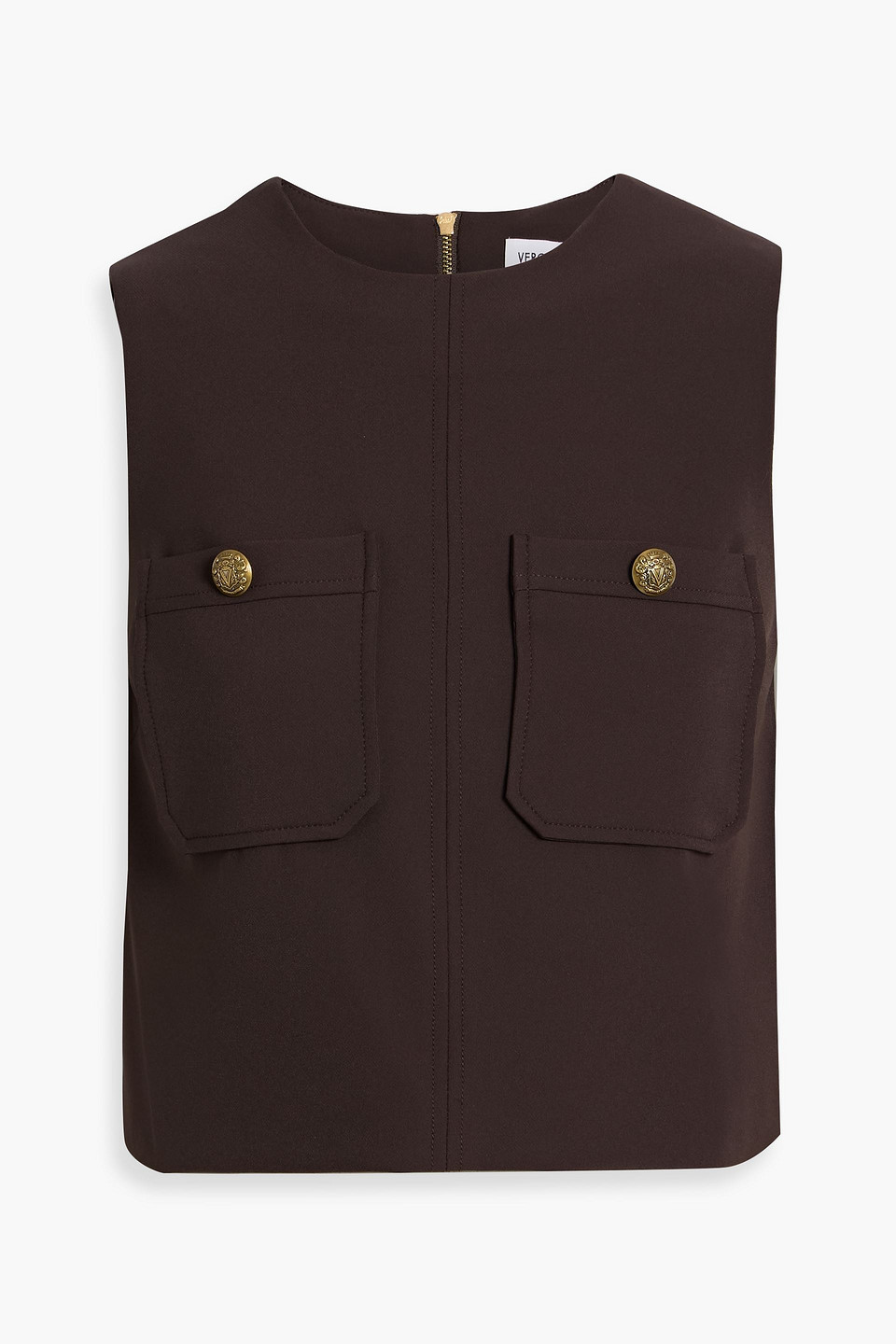Veronica Beard Yareli Crepe Top In Brown