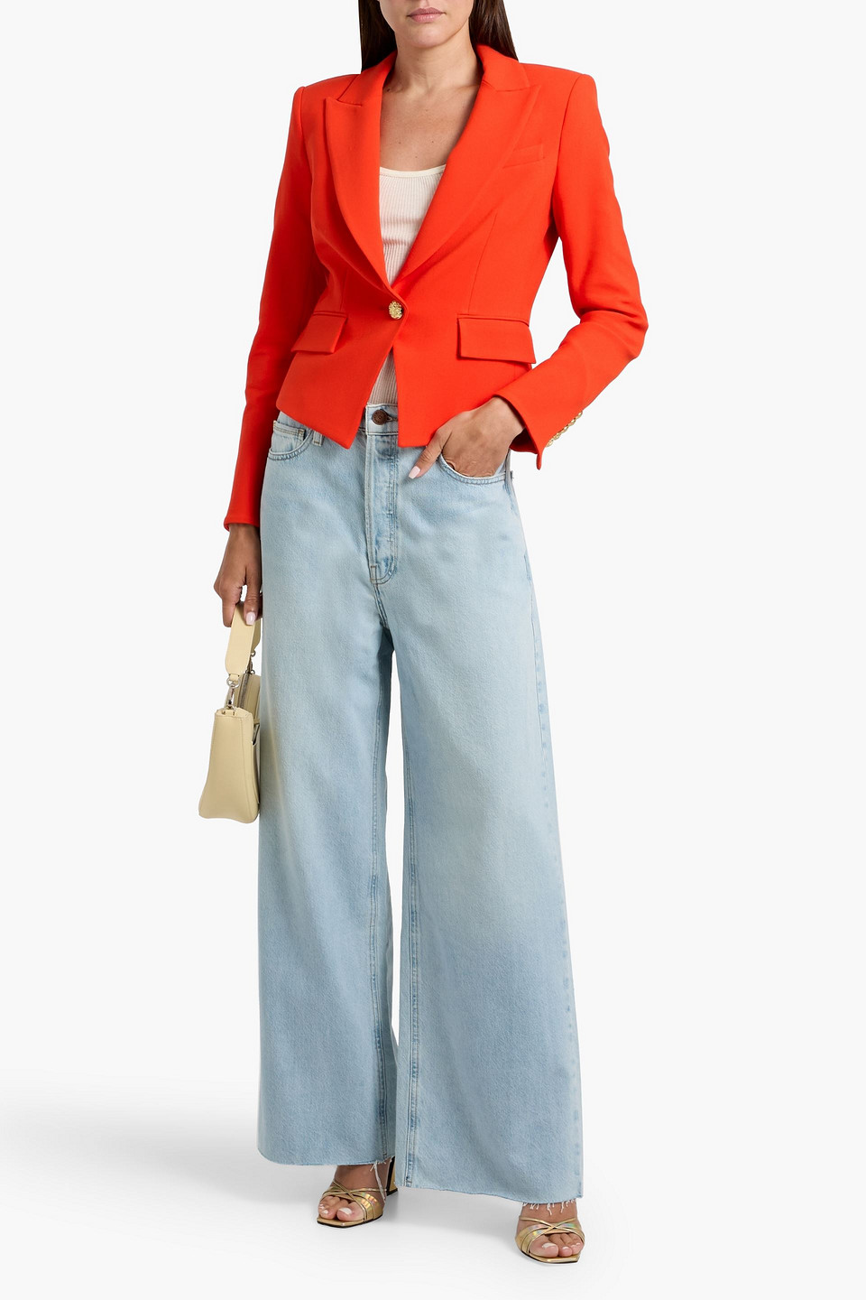 Veronica Beard Hosanna Dickey Crepe Blazer In Red
