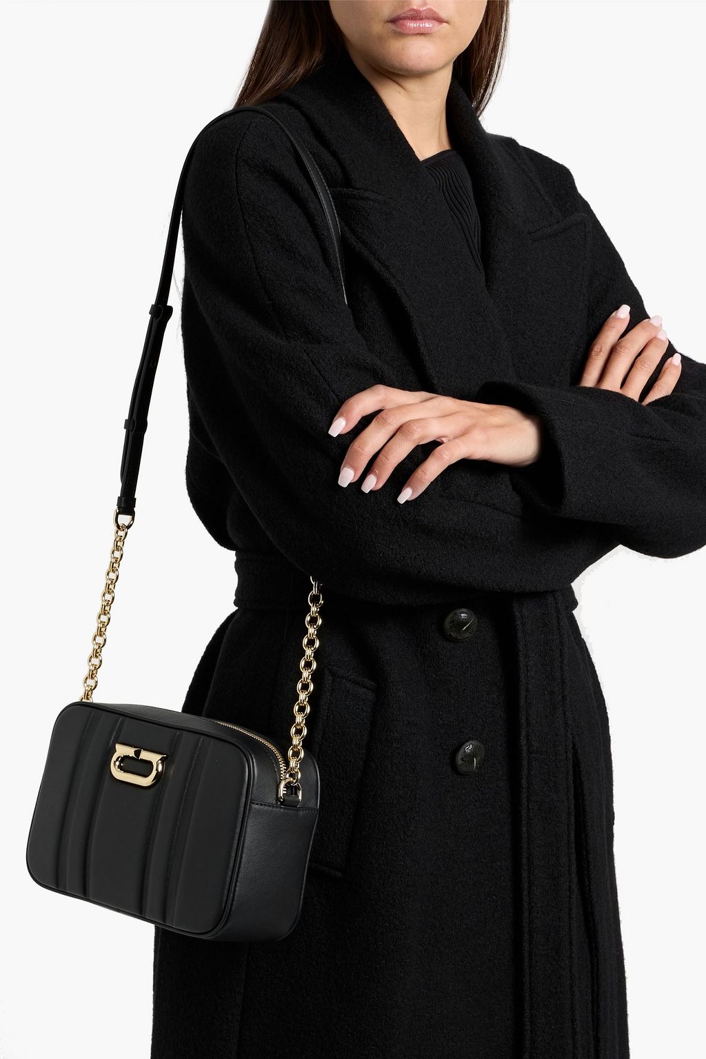 FERRAGAMO Gancini quilted leather shoulder bag