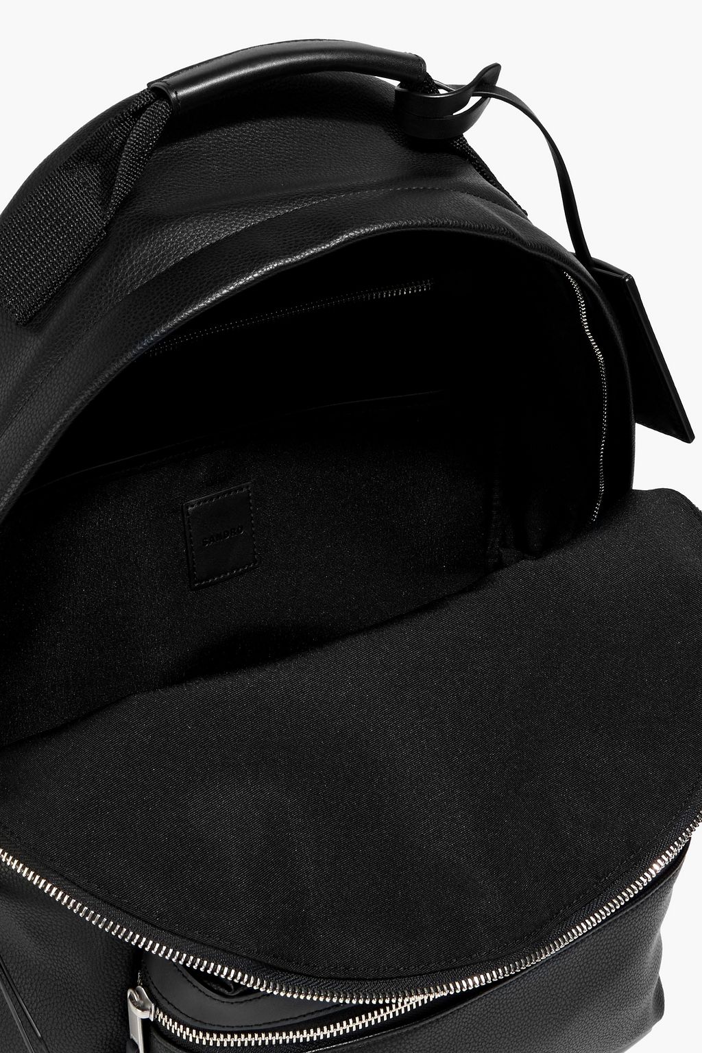 SANDRO Pebbled-leather backpack