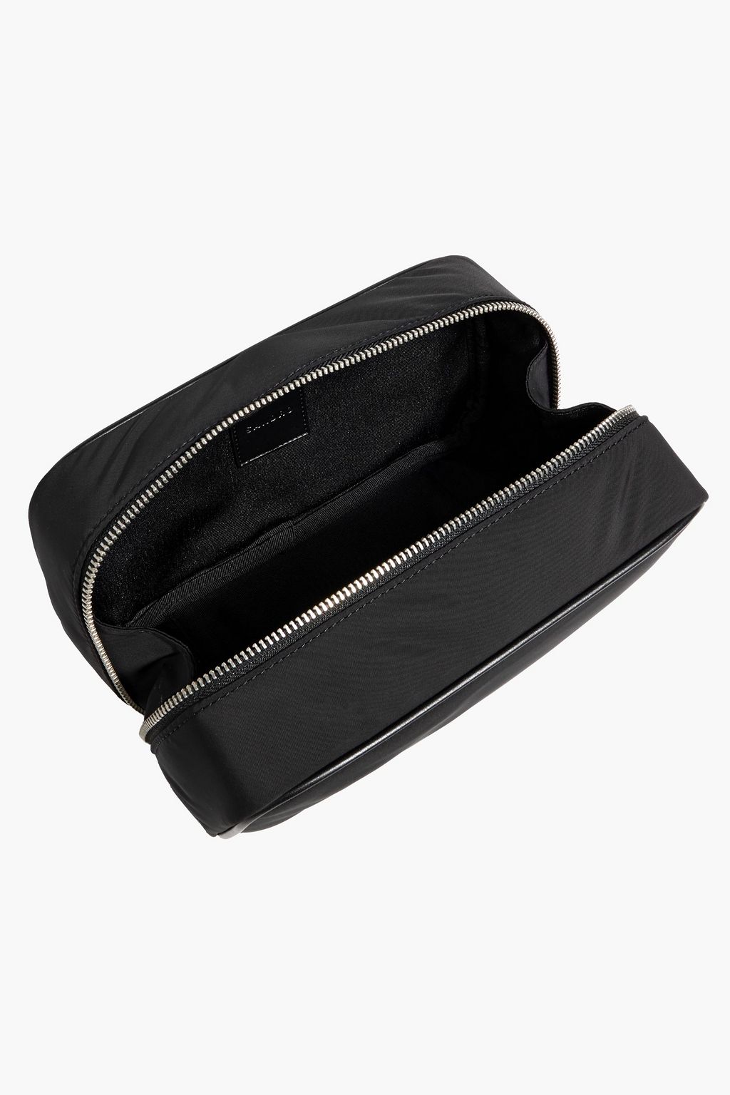 SANDRO Leather-trimmed shell wash bag
