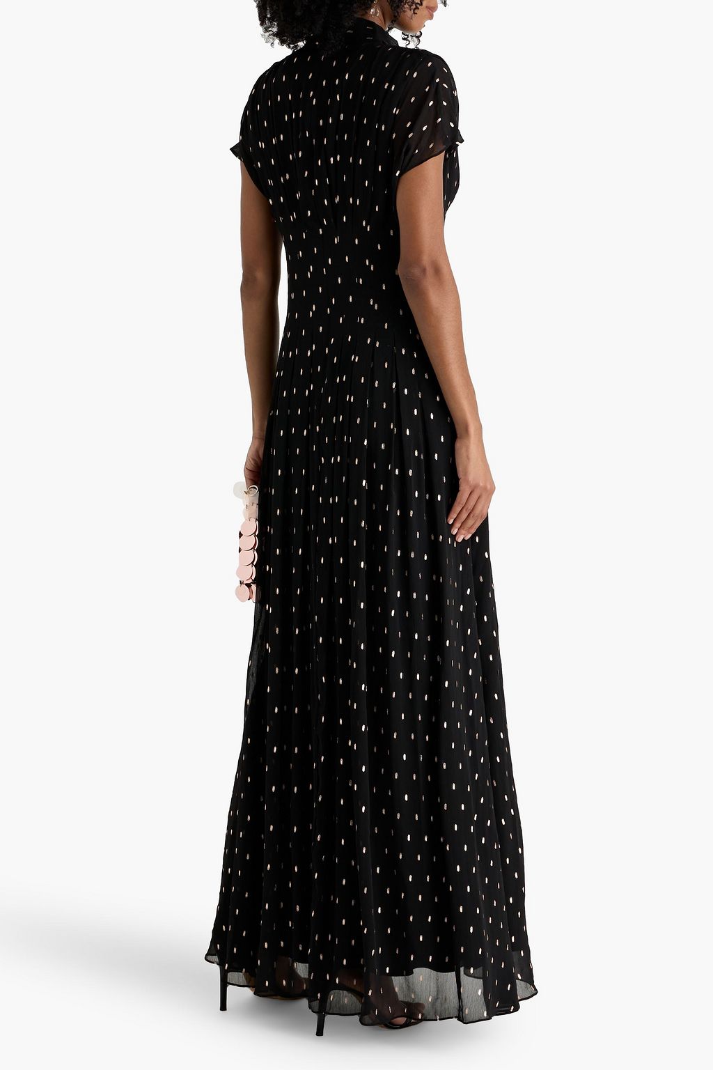 MIKAEL AGHAL Pussy-bow fil coupé georgette maxi dress