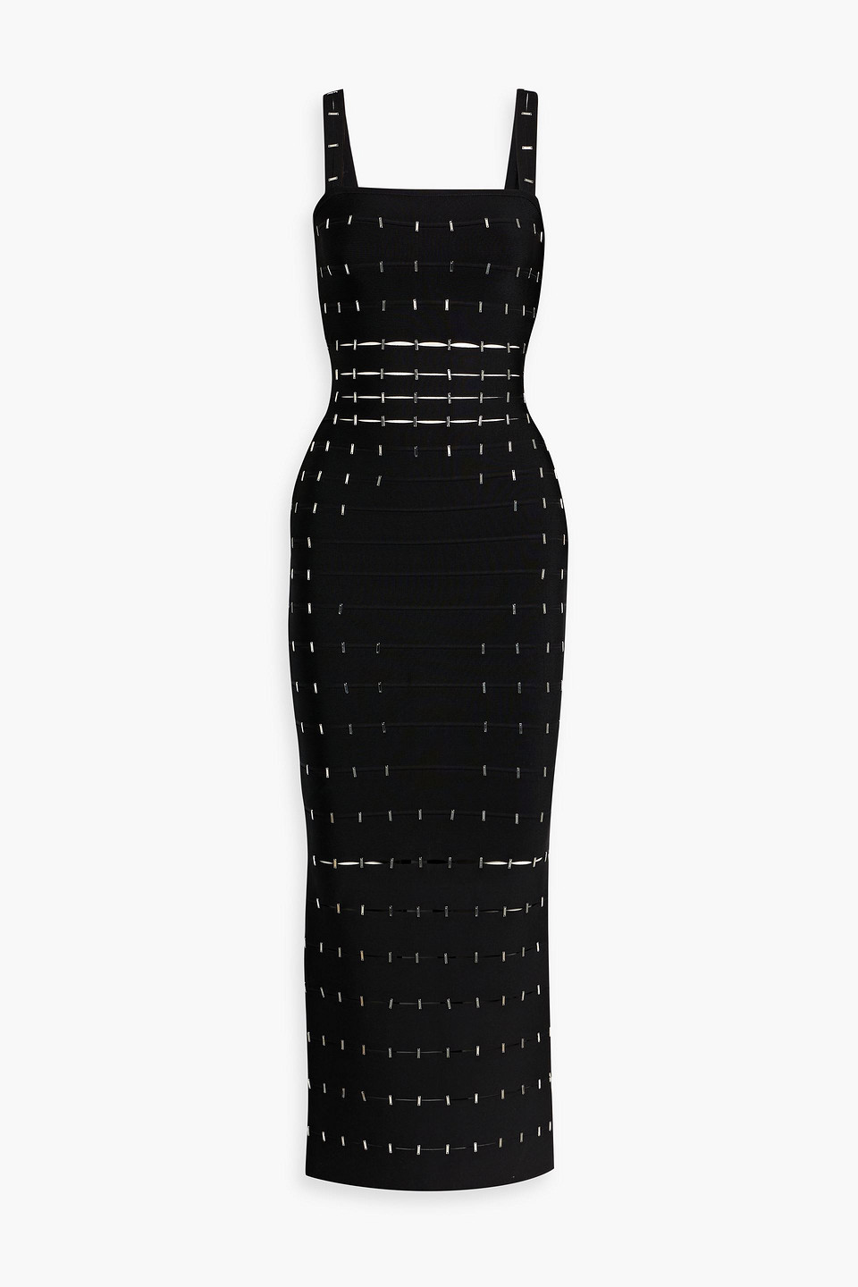 Herve Leger Lillian Laser-cut Embellished Bandage Gown In Black