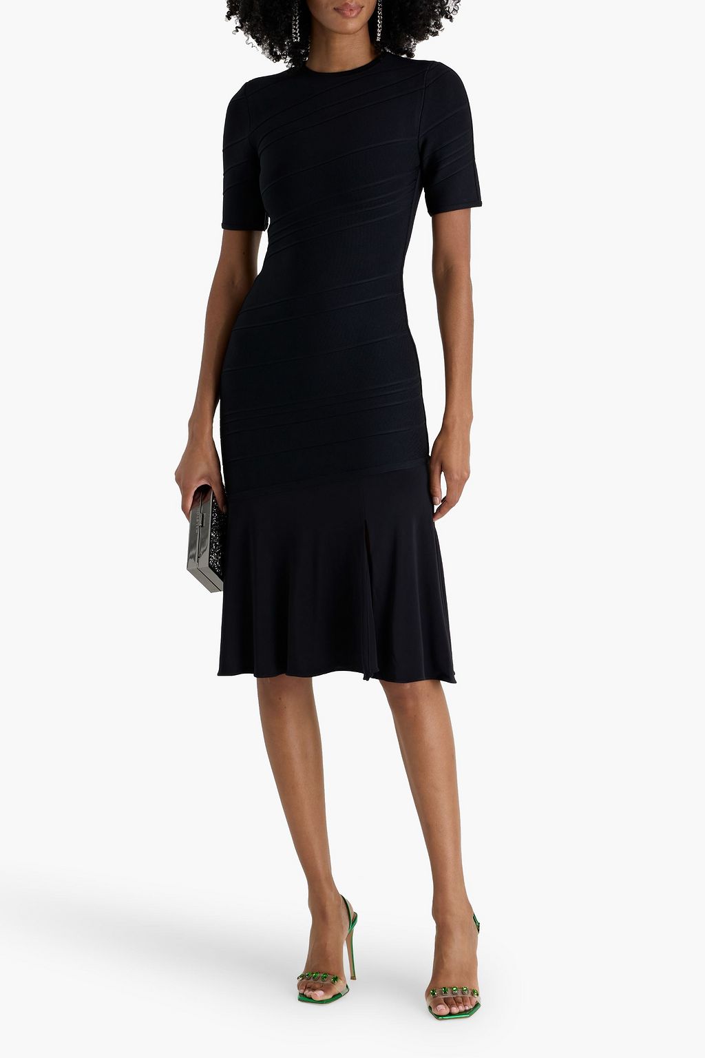 HERVÉ LÉGER Fluted bandage midi dress