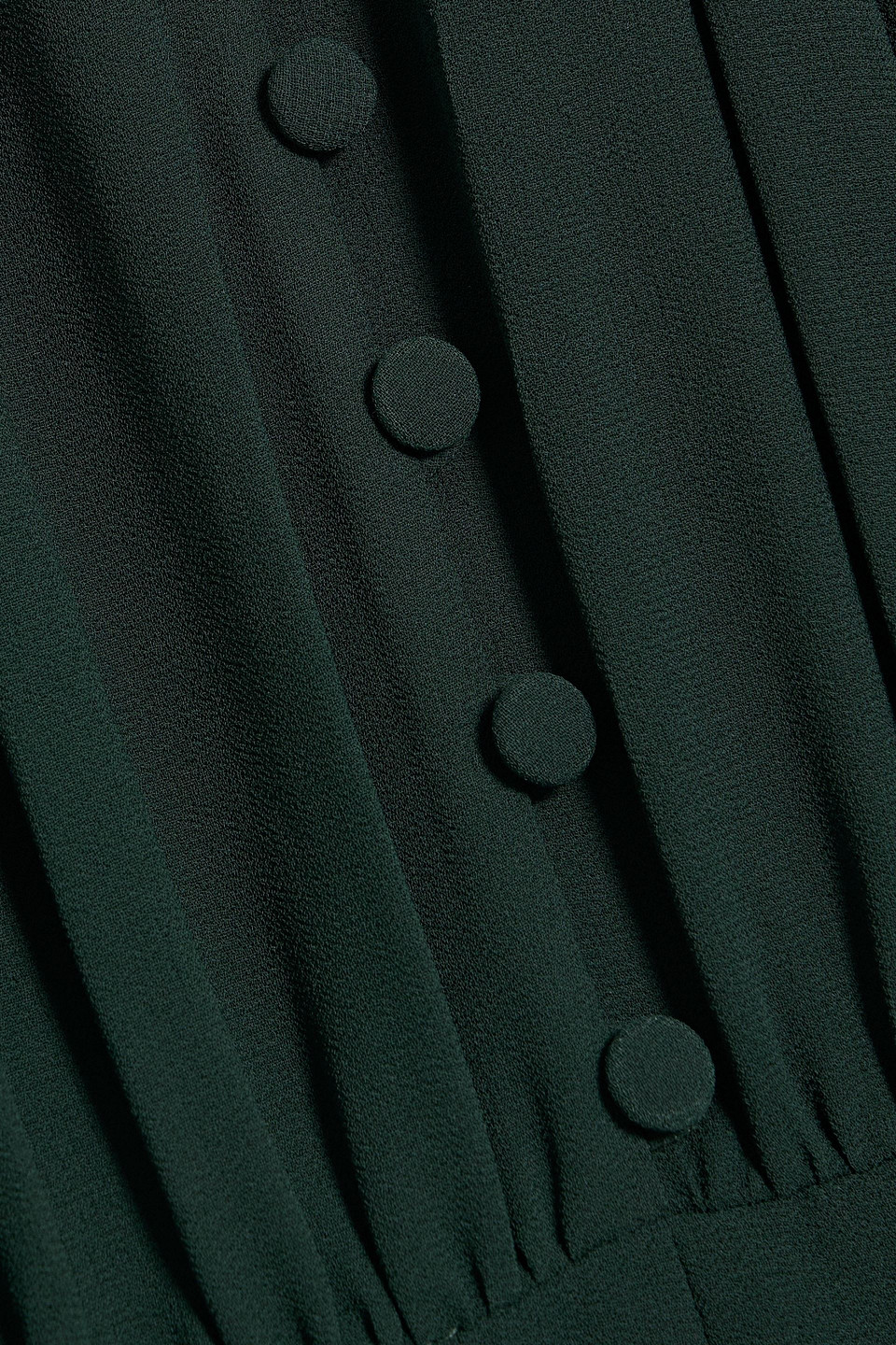 Mikael Aghal Pleated Chiffon Midi Dress In Green