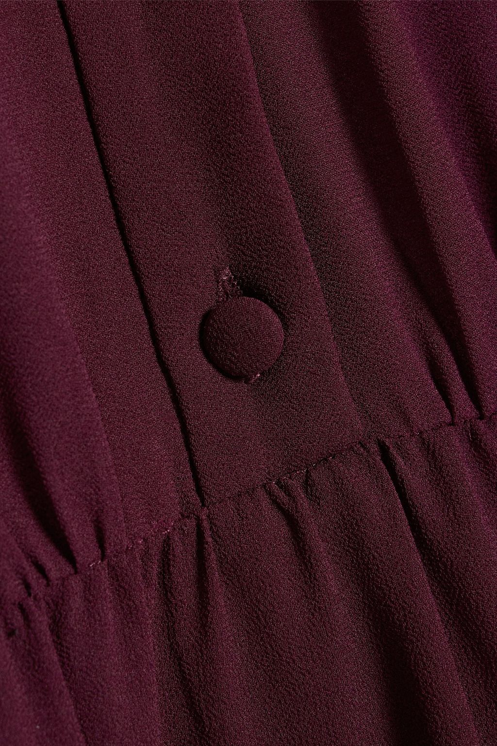 MIKAEL AGHAL Pussy-bow belted crepe de chine midi dress