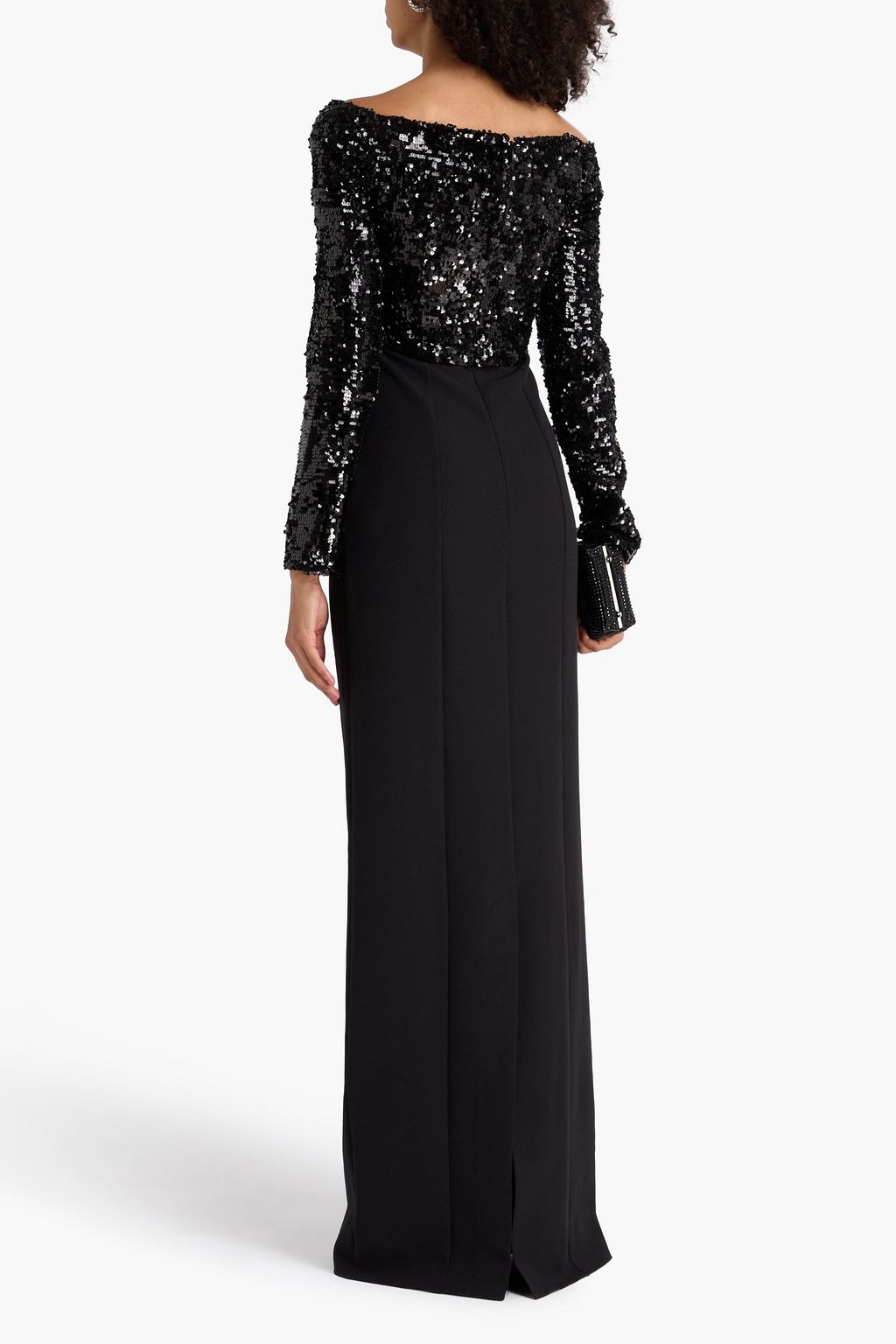 SAFIYAA Liza sequin-embellished crepe gown