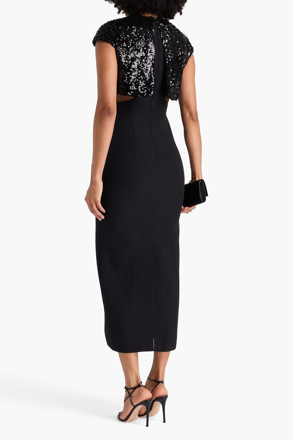 SAFIYAA Dominica sequin-embellished crepe midi dress