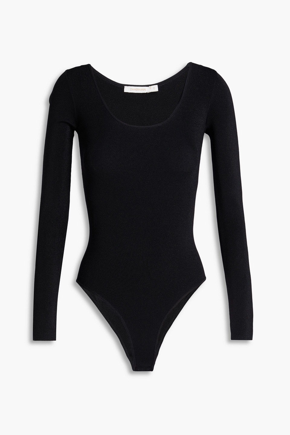 zimmermann - metallic stretch-jersey bodysuit - black - 3