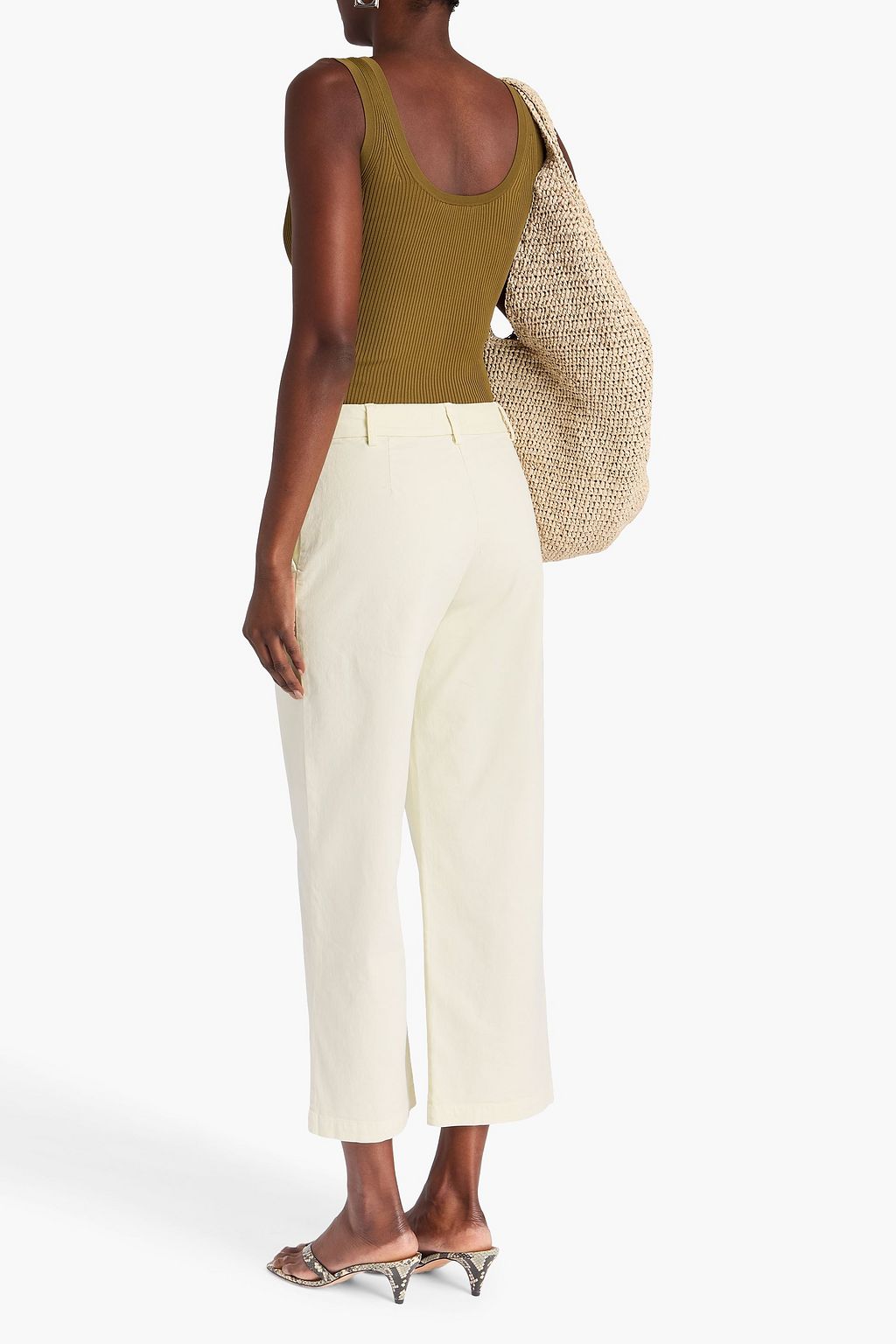 NILI LOTAN Cropped Hose „Nohan“ mit geradem Bein aus Baumwoll-Twill