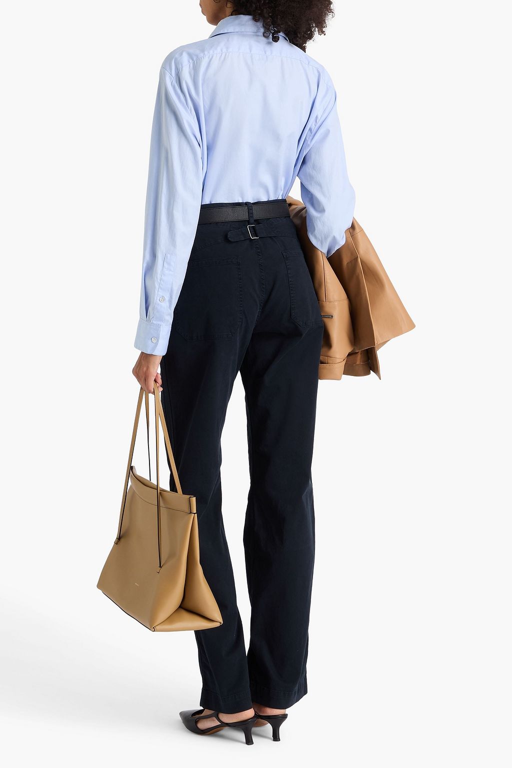 NILI LOTAN Tibault cotton-twill straight-leg pants