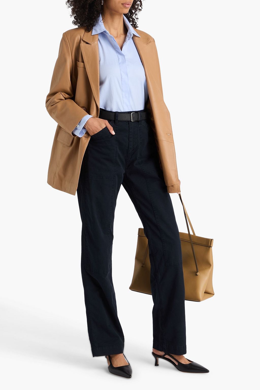 NILI LOTAN Tibault cotton-twill straight-leg pants