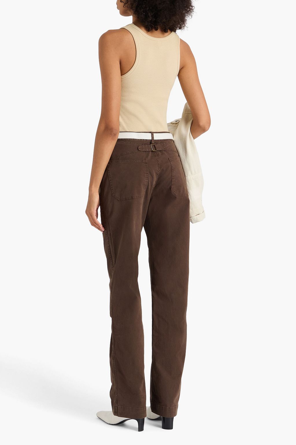 NILI LOTAN Tibault cotton-twill straight-leg pants