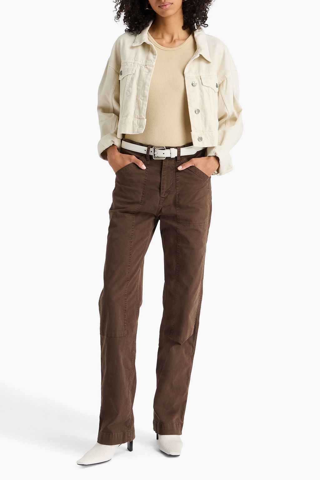 NILI LOTAN Tibault cotton-twill straight-leg pants