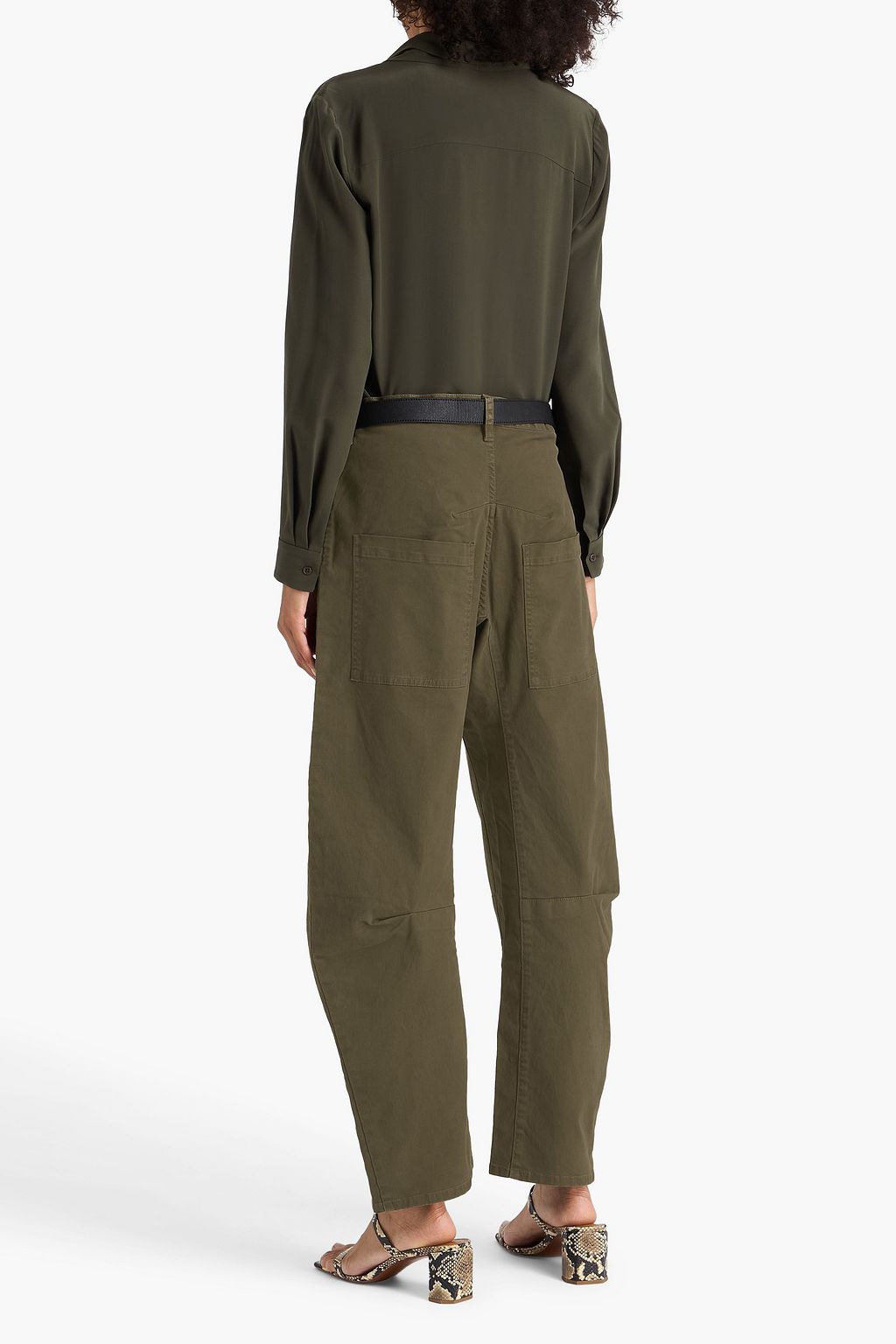 NILI LOTAN Cropped Karottenhose „Shon“ aus Twill aus einer Baumwollmischung