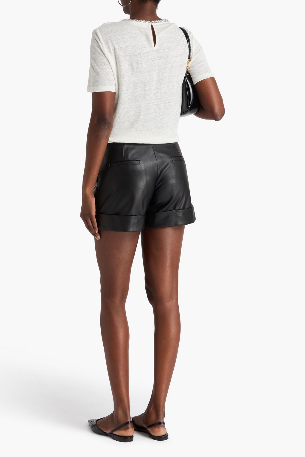 ZIMMERMANN Crystal-embellished linen-jersey T-shirt