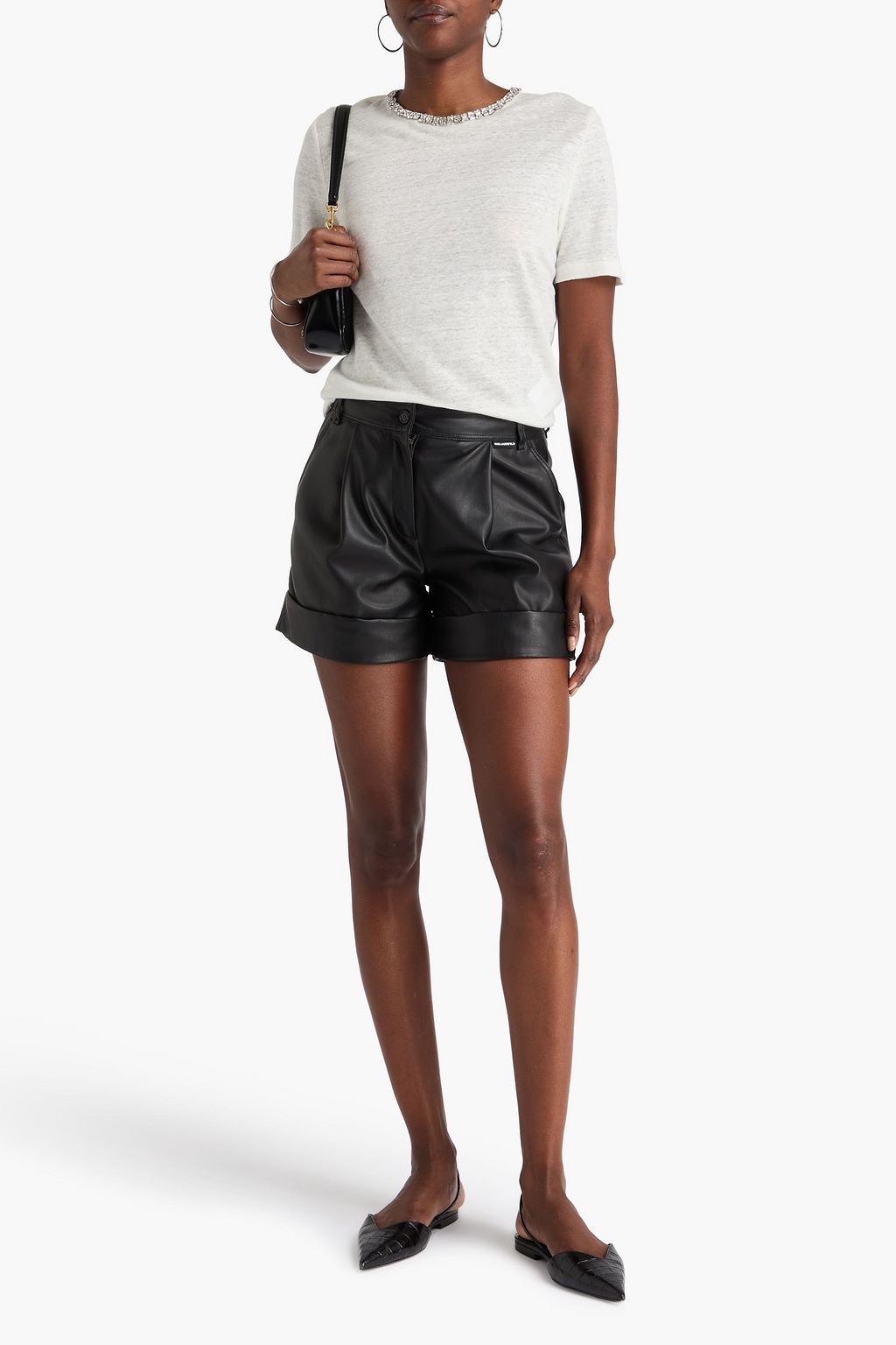 ZIMMERMANN Crystal-embellished linen-jersey T-shirt