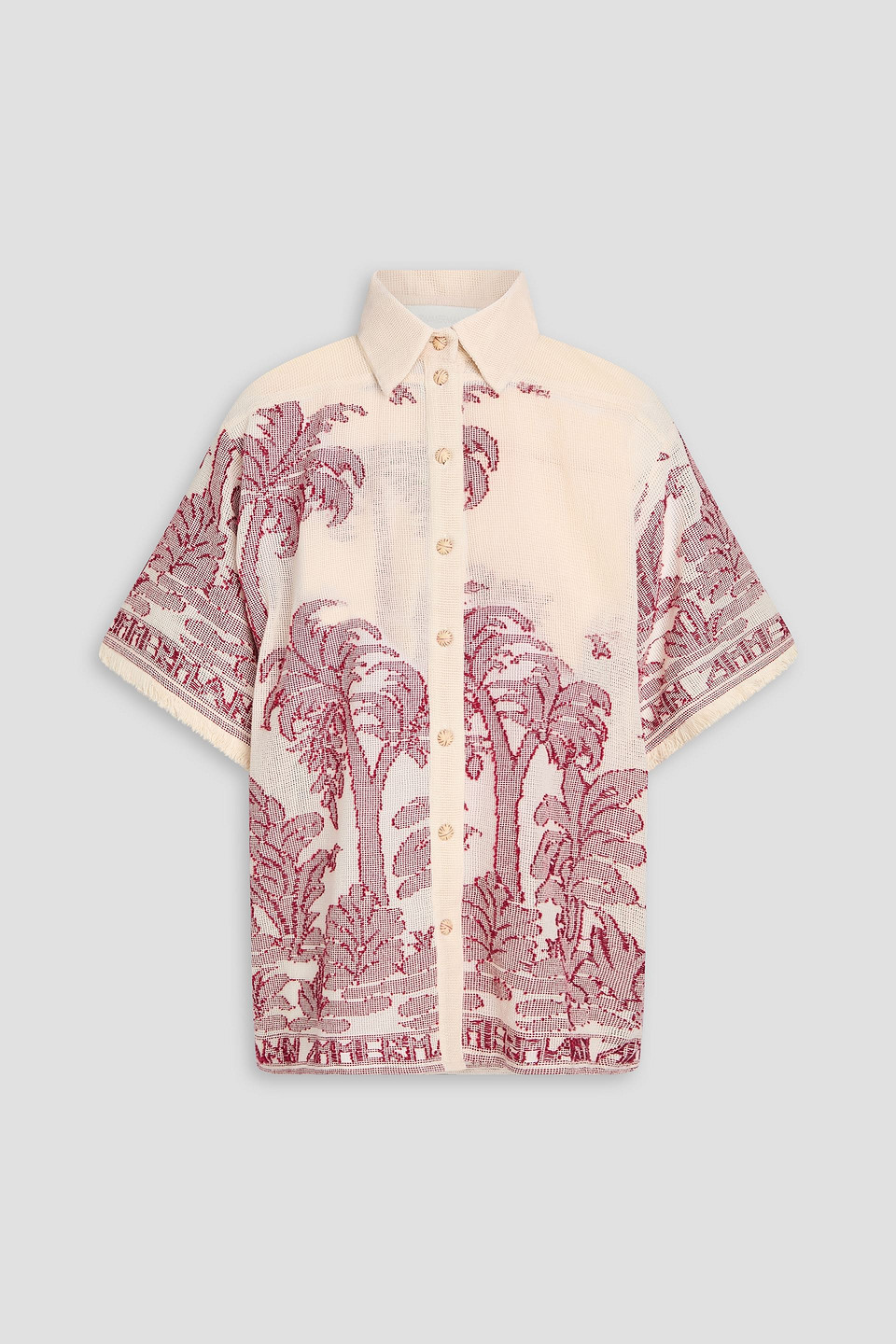 Zimmermann Fil Coupé Cotton Shirt In Neutral