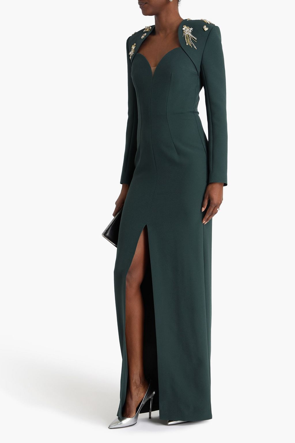 SAFIYAA Trixie crystal-embellished crepe gown