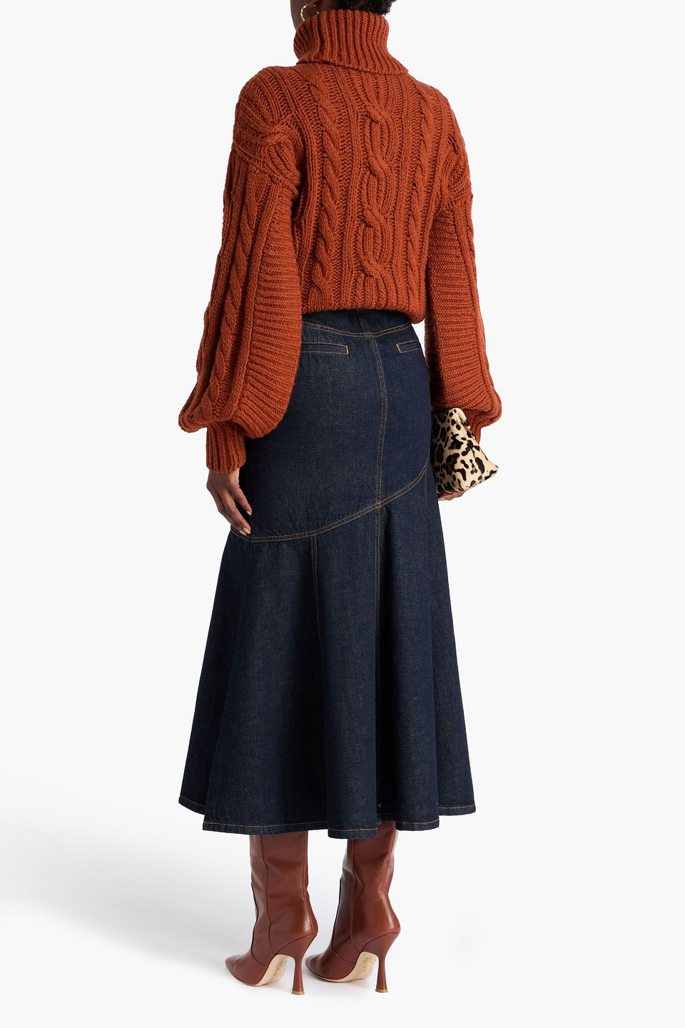 Zimmermann - Rollkragenpullover Aus Wolle Mit Zopfstrickmuster - Braun - M 