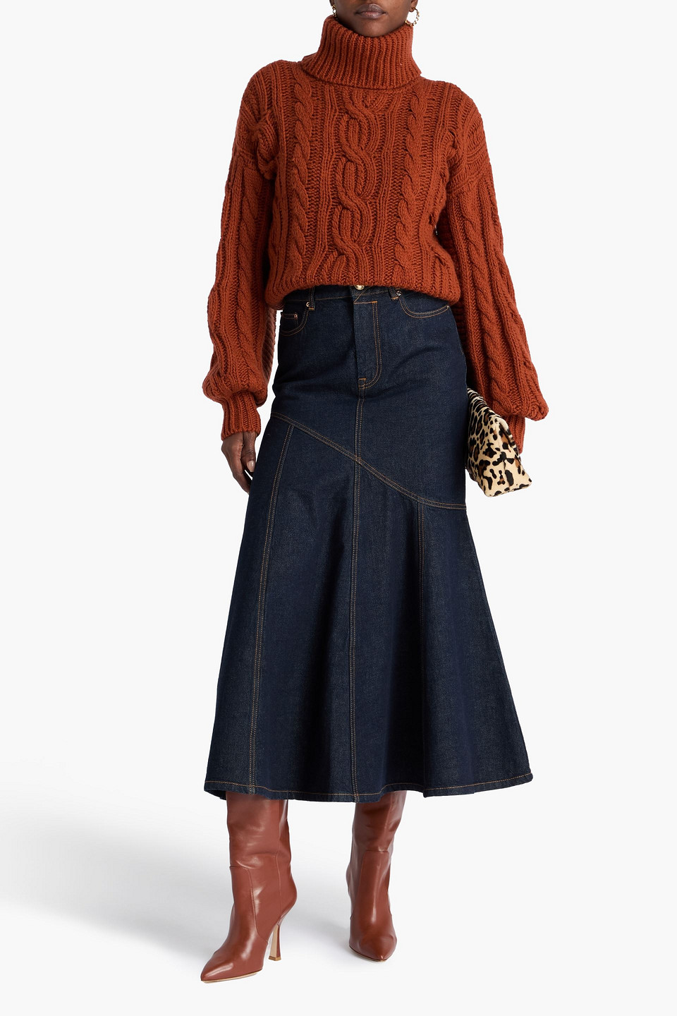  Zimmermann - Rollkragenpullover Aus Wolle Mit Zopfstrickmuster - Braun - M 