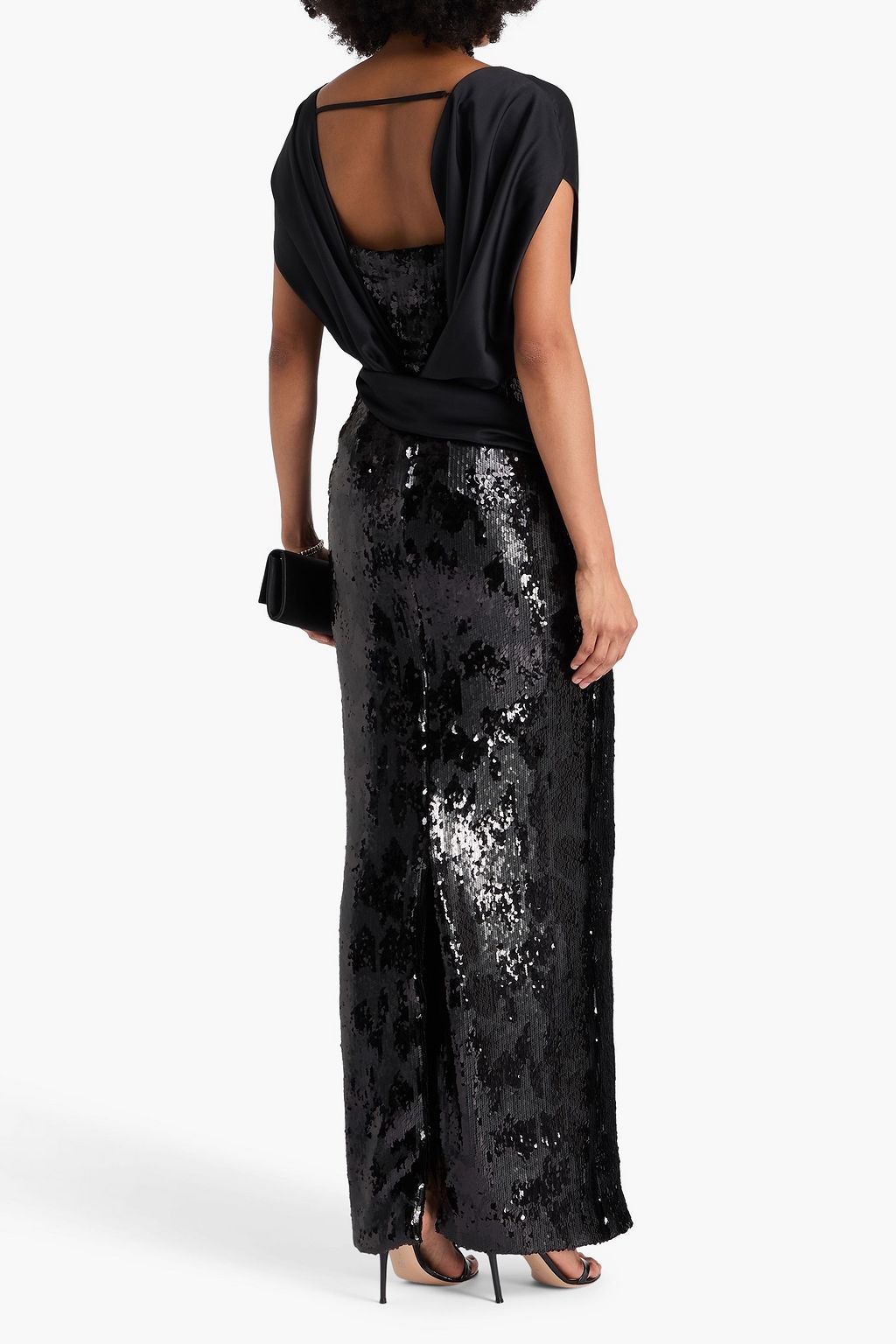 SAFIYAA Harri twisted sequined tulle gown