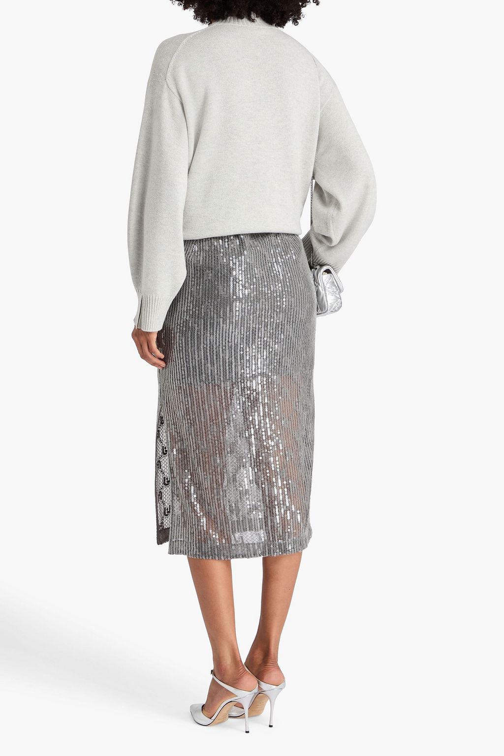 BRUNELLO CUCINELLI Bead-embellished cashmere turtleneck sweater