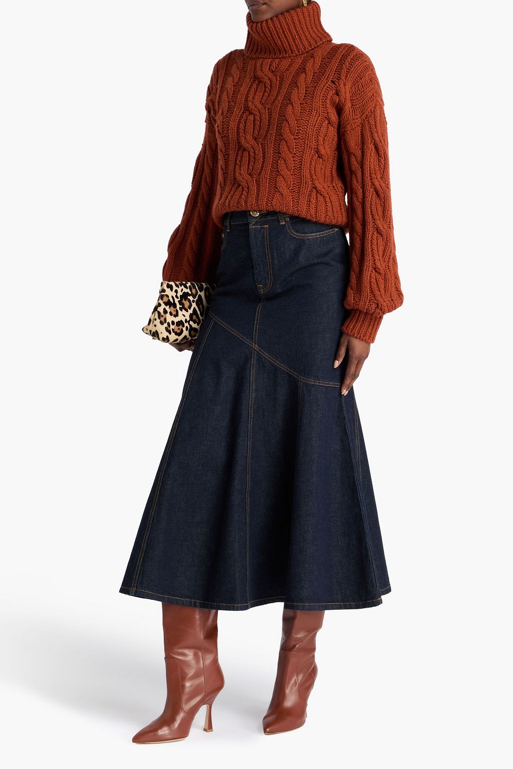 ZIMMERMANN Denim midi skirt