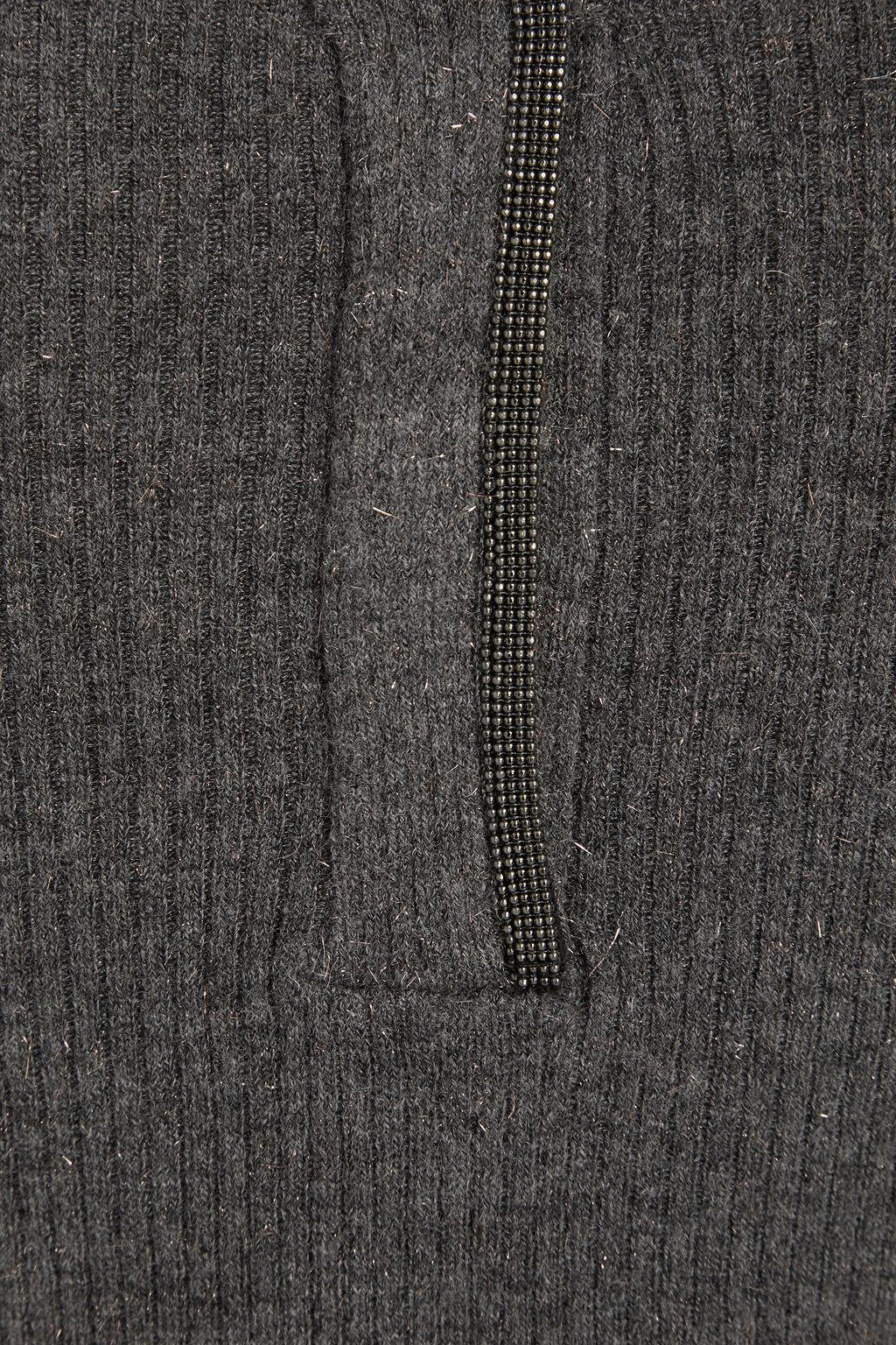BRUNELLO CUCINELLI Pullover aus Rippstrick mit Metallic-Effekt und Zierperlen