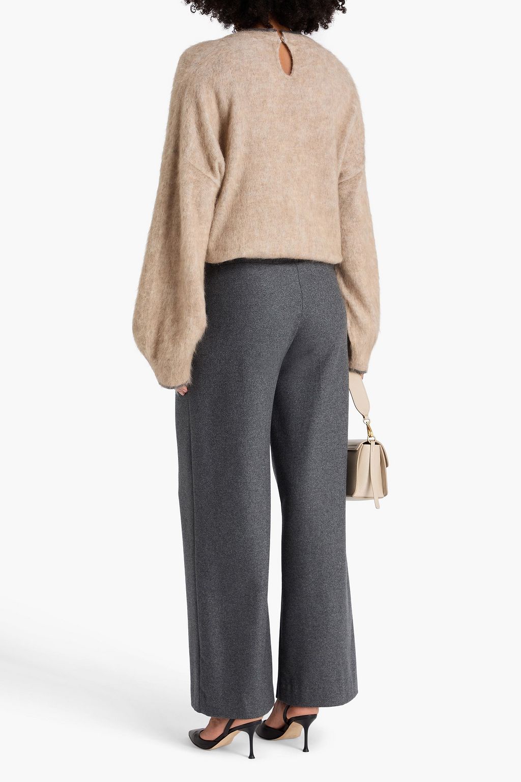 BRUNELLO CUCINELLI Bead-embellished brushed knitted sweater