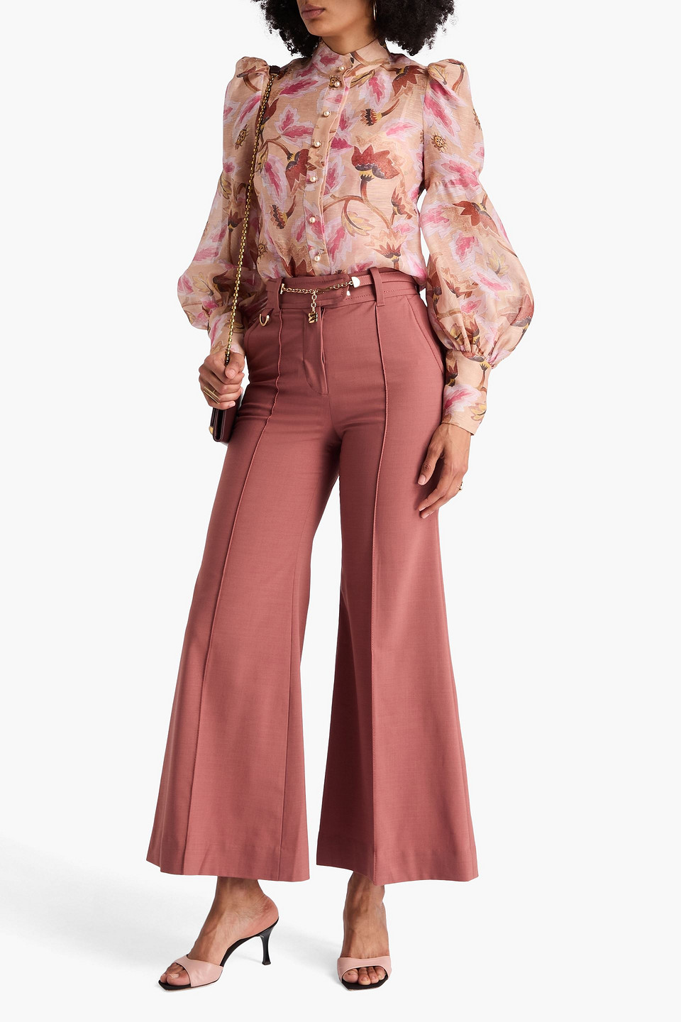  Zimmermann - Schlaghose Aus Webstoff Mit Gürtel - Pink - 4 