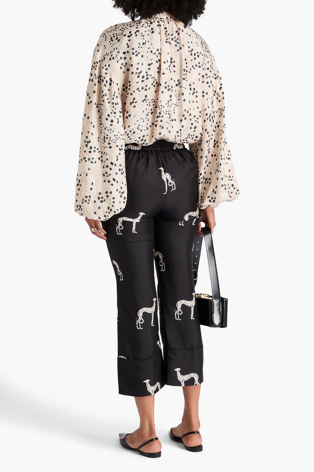ZIMMERMANN Printed silk-twill kick-flare pants
