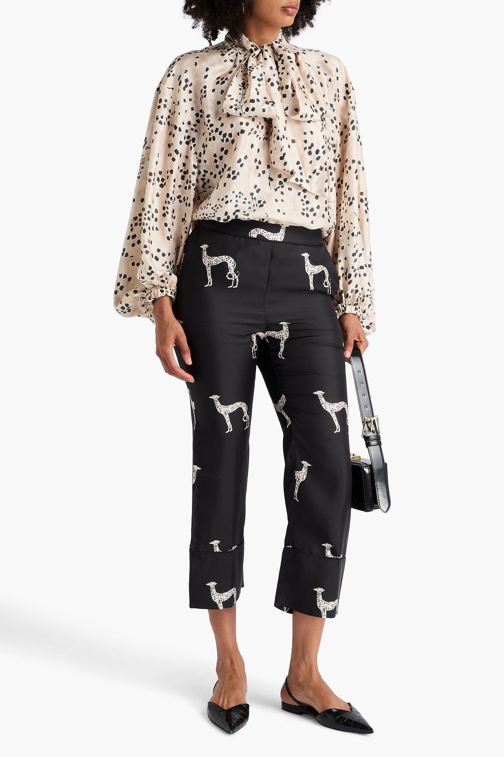 ZIMMERMANN Printed silk-twill kick-flare pants