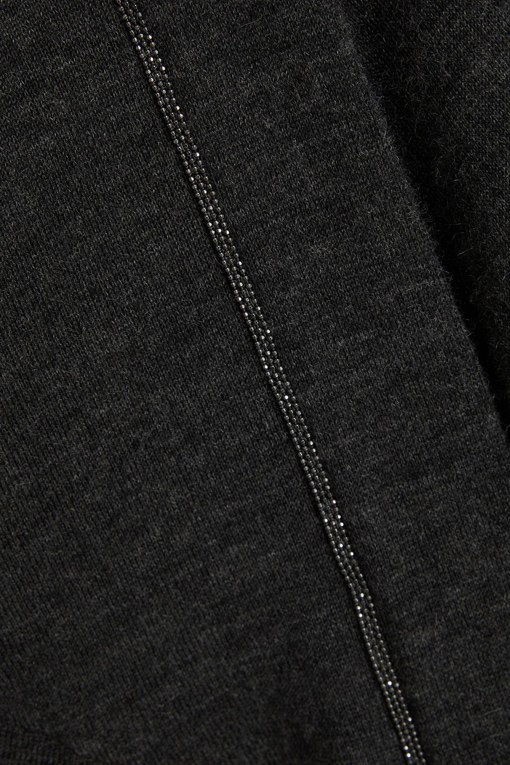 BRUNELLO CUCINELLI Bead-embellished cashmere and silk-blend dress