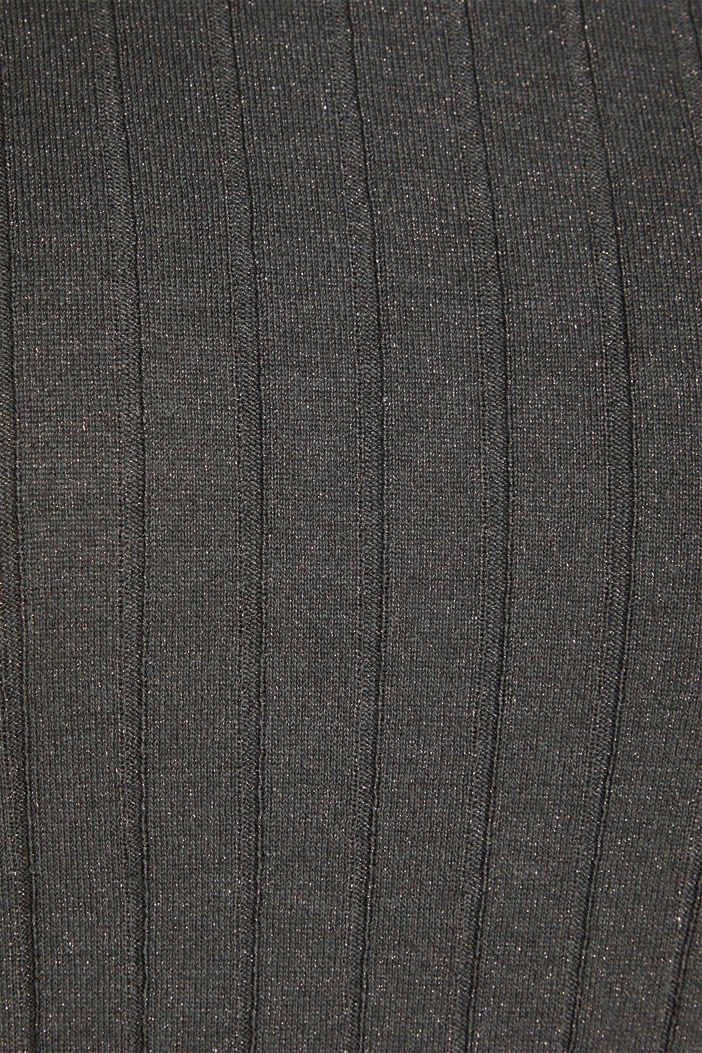 BRUNELLO CUCINELLI Ribbed metallic cashmere-blend turtleneck sweater