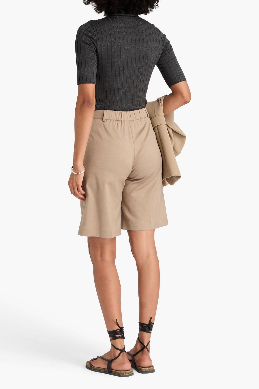 BRUNELLO CUCINELLI Ribbed metallic cashmere-blend turtleneck sweater