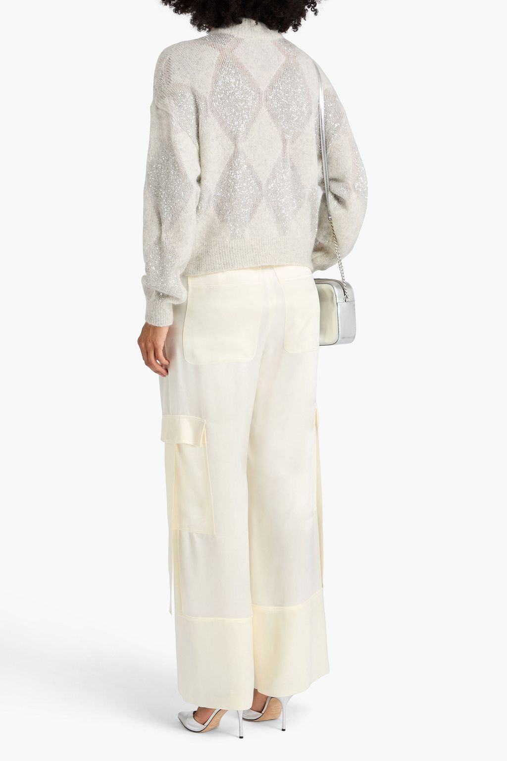 BRUNELLO CUCINELLI Rollkragenpullover aus einer Woll-Mohairmischung in Metallic-Optik