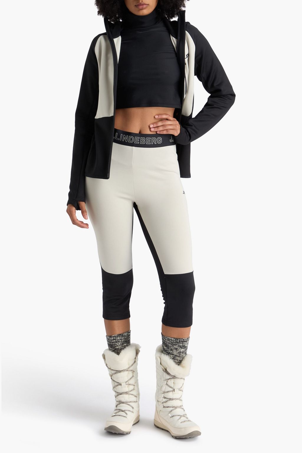 J. LINDEBERG Elena two-tone fleece leggings