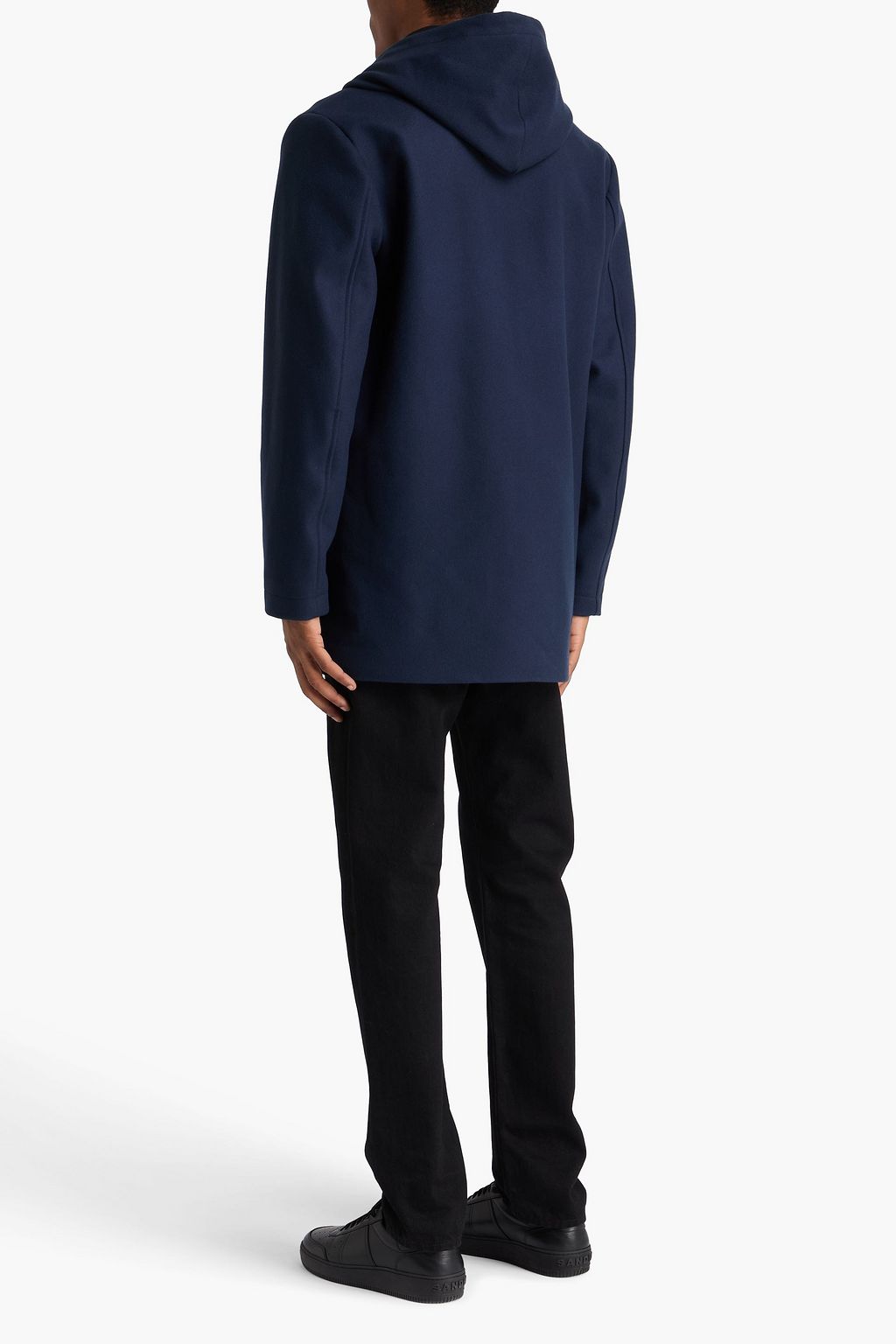 SANDRO Wool-blend felt hooded coat