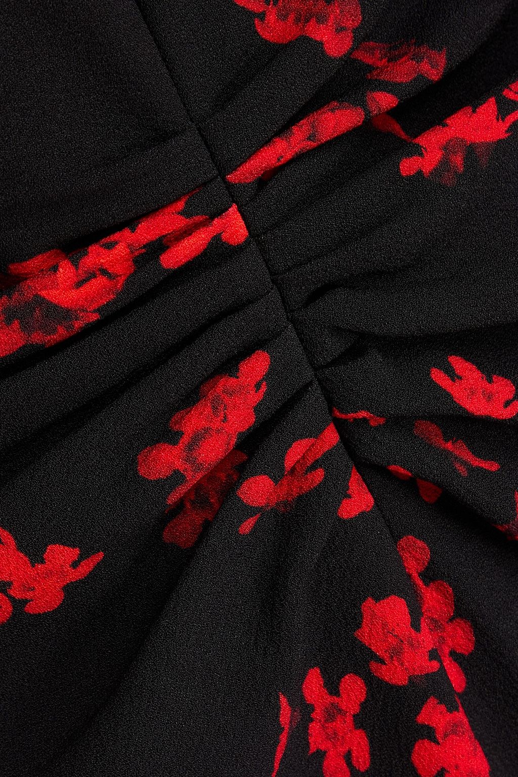 VICTORIA BECKHAM クレープ ミディワンピース ギャザー入り フローラルプリント