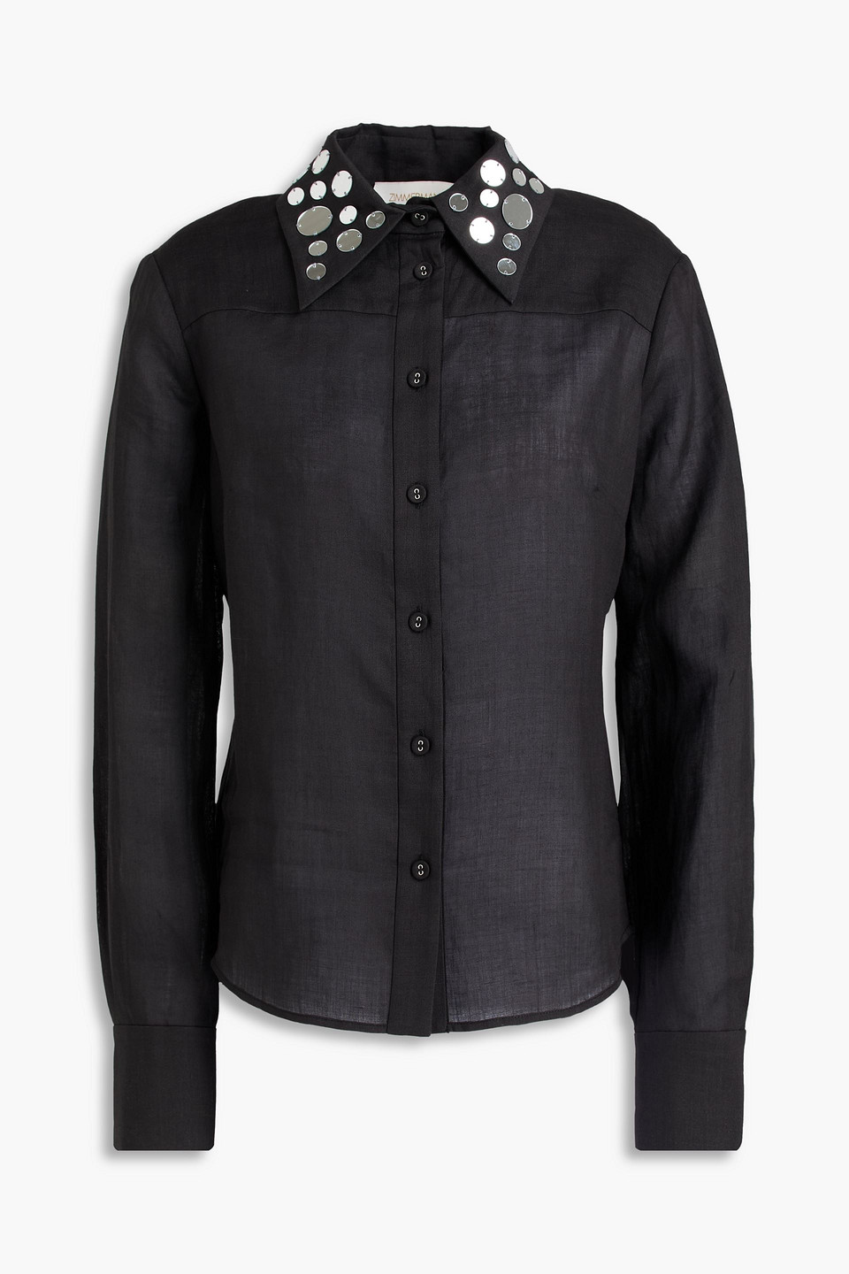 zimmermann - embellished ramie shirt - black - 00