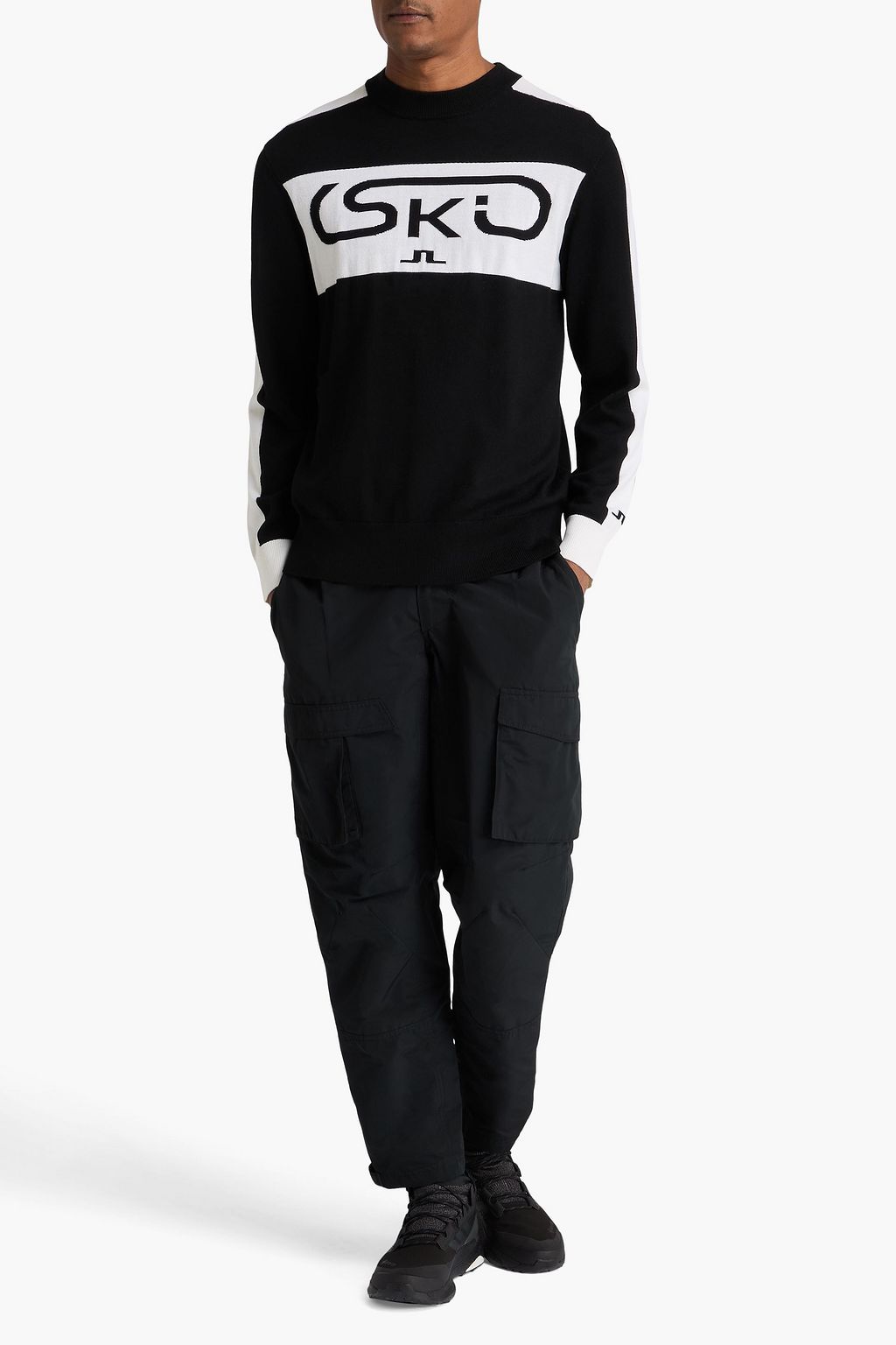 J. LINDEBERG Pullover „Kirby“ aus Jacquard-Strick aus Merinowolle